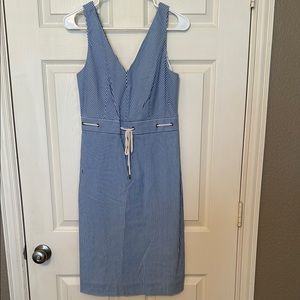 NWT J.Crew Blue Seersucker Sleeveless Dress